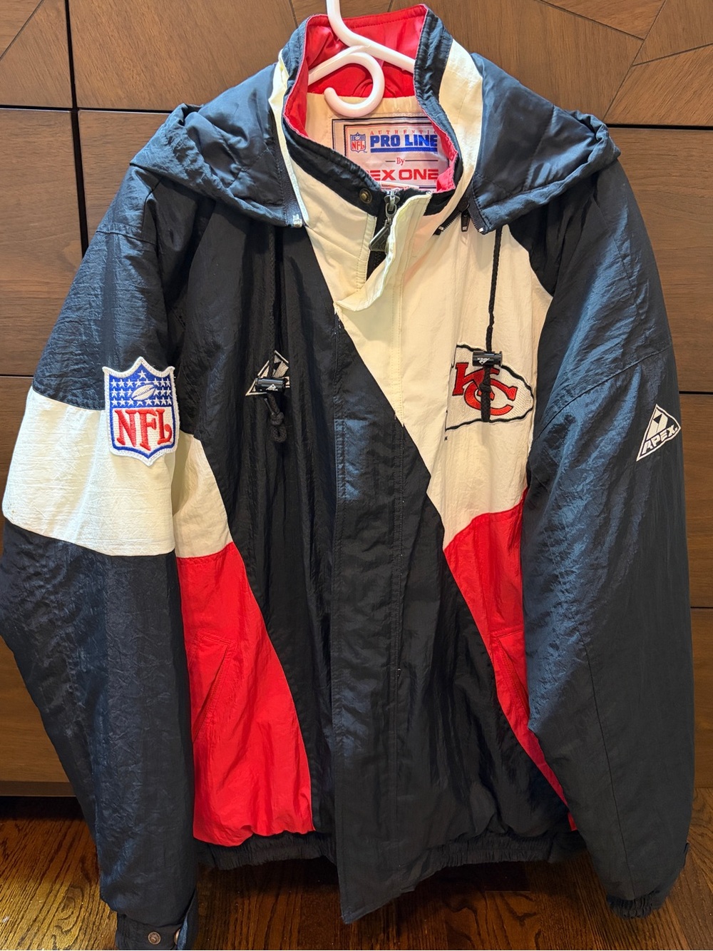Vintage Pro Line Apex One Kansas City Chiefs Black Red White Puffer Jacket